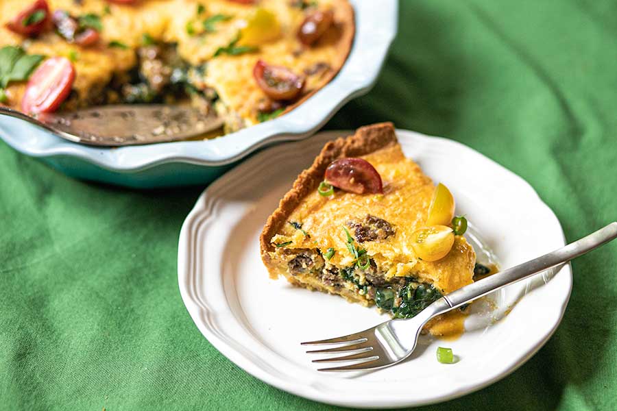 Keto Friendly Quiche Florentine with Sausage  Low Carb Recipe
