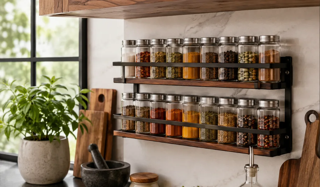 Use spice racks Use spice racks