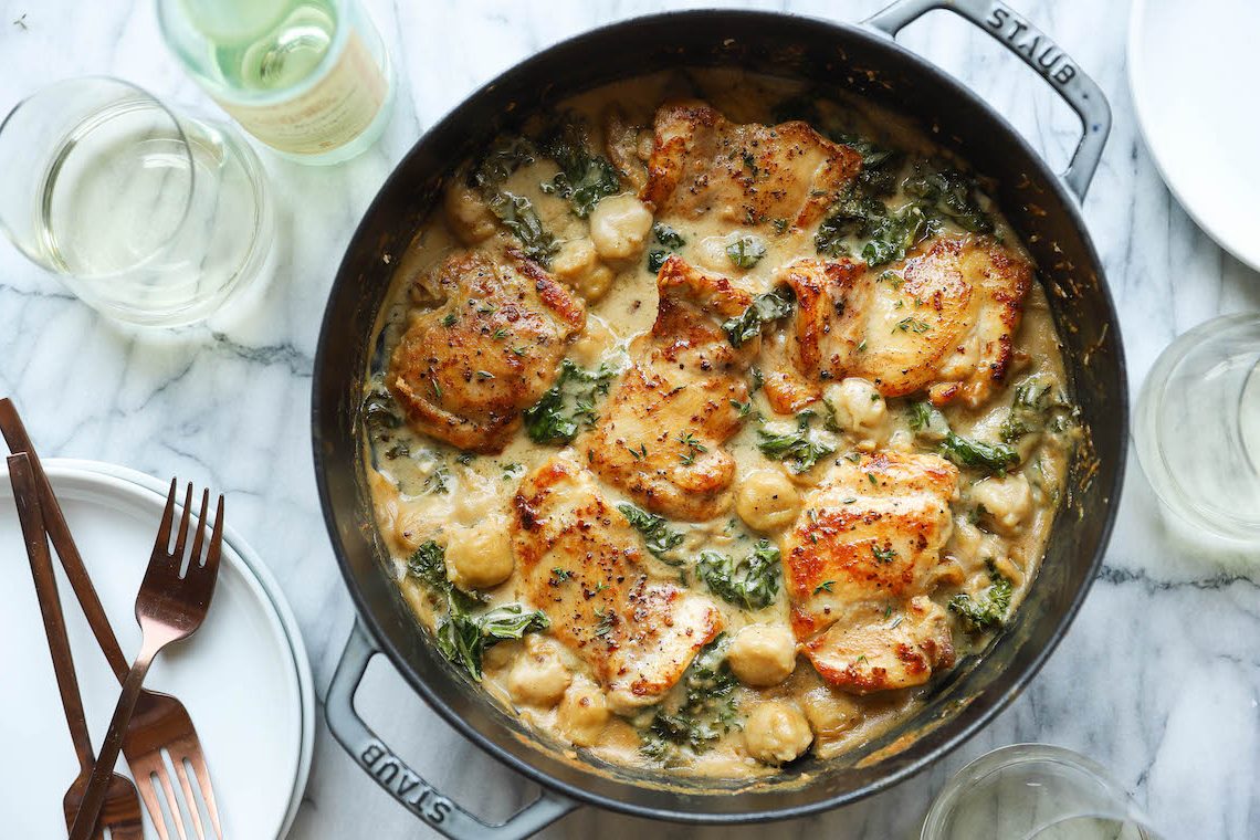 One Pan Creamy Chicken With Gnocchi